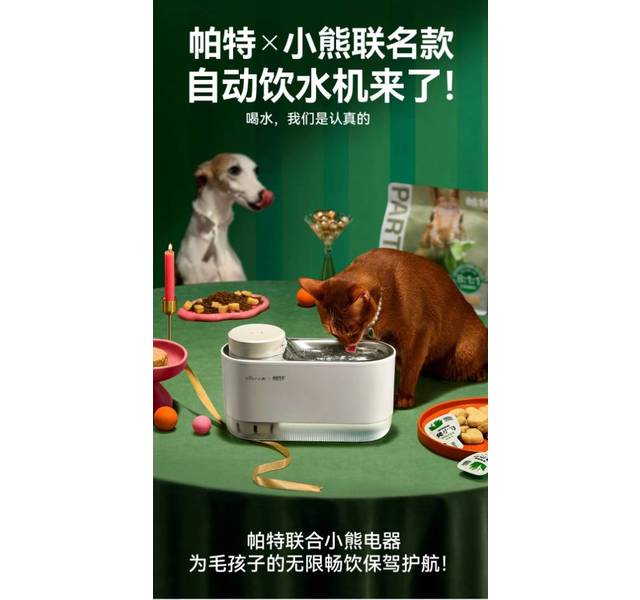 帕特X小熊联名款，猫咪自动饮水机