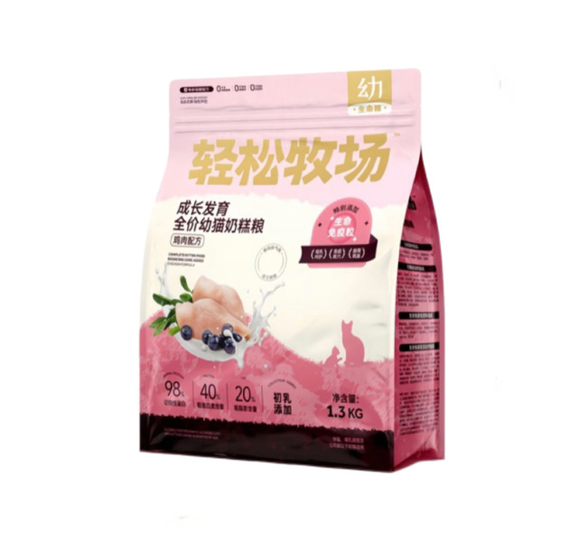 轻松牧场 生命系列奶糕鸡肉配方猫粮1.3kg