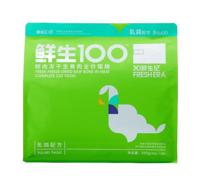 鲜生纪100 鲜肉冻干生骨肉全价猫粮 乳鸽配方360g