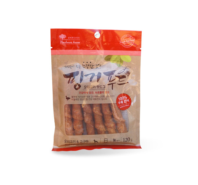 韩国天然零食鸭肉甜薯热狗卷系列