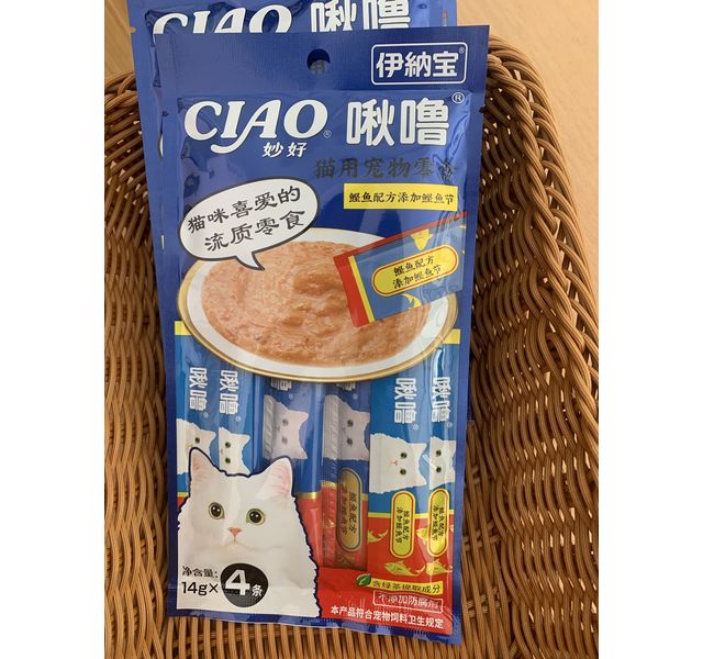 伊纳宝啾噜湿粮猫条鲣鱼