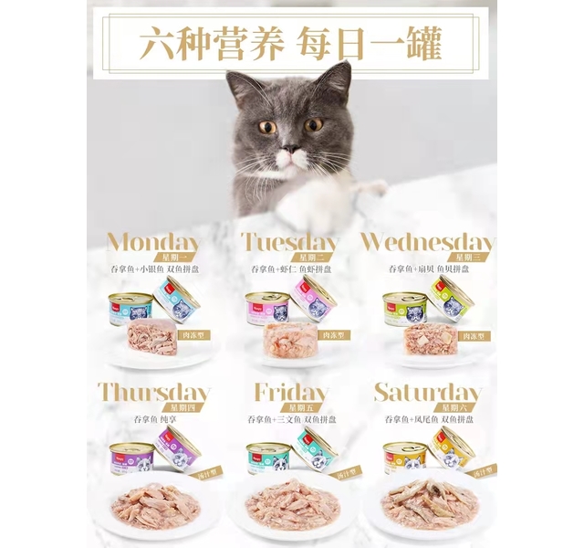 顽皮 猫罐 白身吞拿鱼 扇贝配方 肉冻型 85g