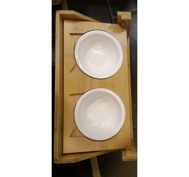 猫咪碗架瓷碗双碗