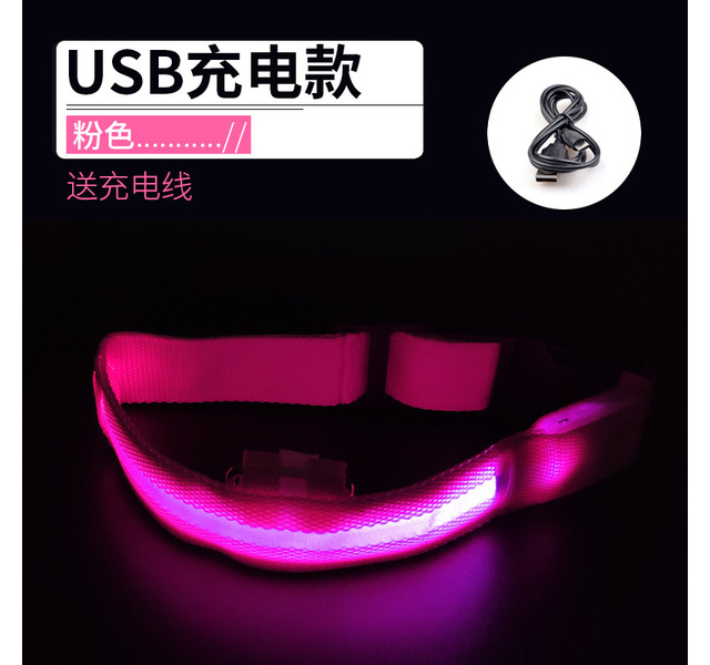 USB充电夜光彩色项圈