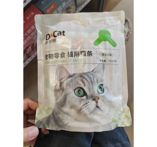 多可特 宠物零食猫用猫条 猫草口味 15g