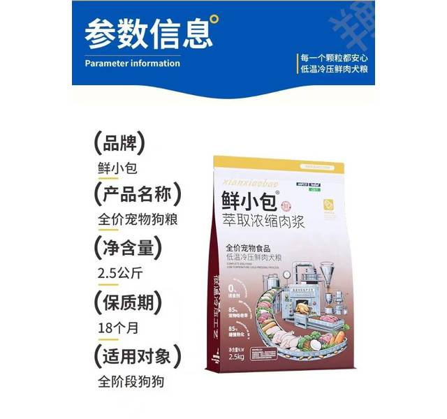 鲜小包小颗粒犬粮L1系列(7包)