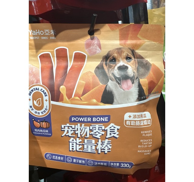 亚禾宠物能量棒鸡肉南瓜味?330g/袋