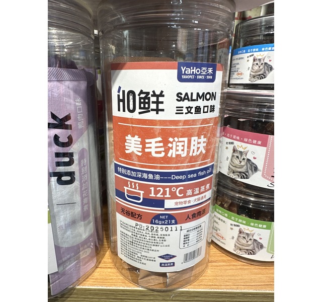 亚禾亚禾HO鲜  猫狗条三文鱼味336克