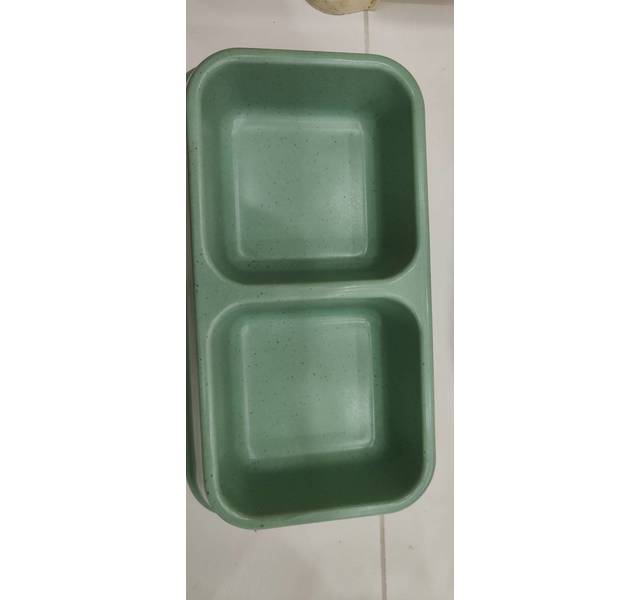 竹粉环保无毒无味 宠物狗碗食盆 双碗狗盆 狗狗食盆 耐高温耐摔