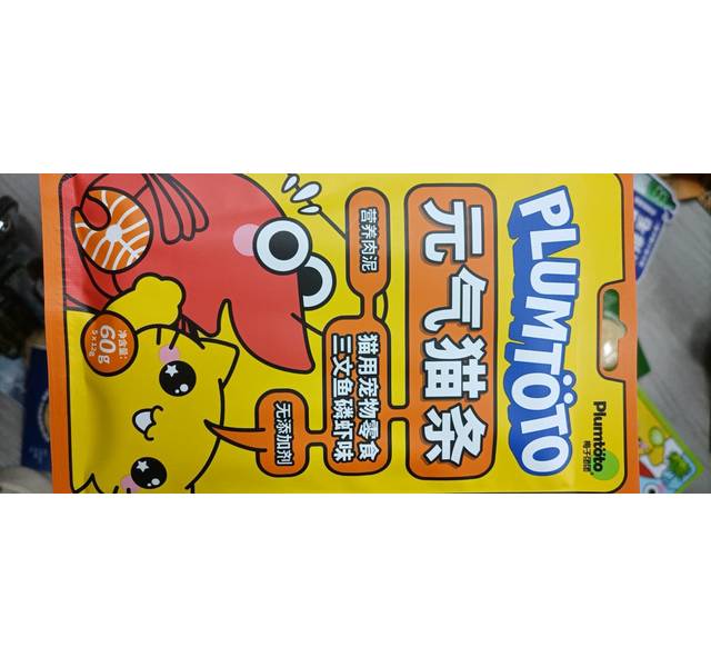 梅子团团三文鱼磷虾零食猫条12g