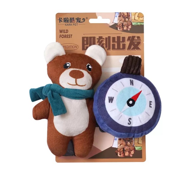 狗狗发声玩具小熊指南针
