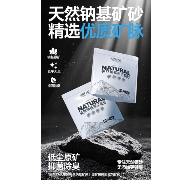 英麦斯英麦斯 天然钠基原矿猫砂2千克
