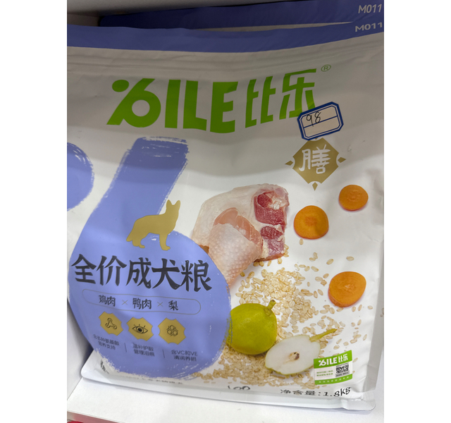比乐膳系列全价成年期犬粮 鸡肉鸭肉梨1.8kg