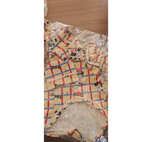 童趣多巴胺条纹小狗衬衣