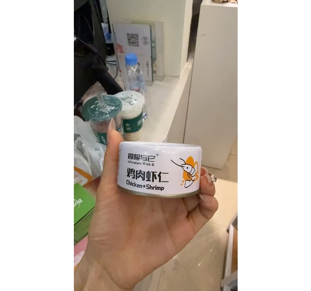 冒险与它宠物零食猫罐头鸡肉虾仁85g