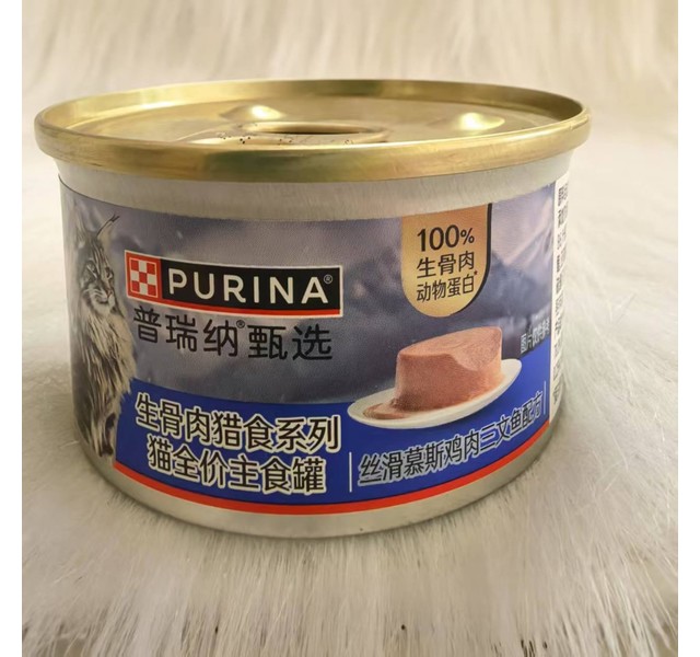 普瑞纳甄选生骨肉猎食系列猫全价主食罐鸡肉三文鱼配方85g