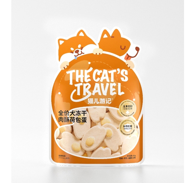 猫儿游记 全价犬冻干 肉酥荷包蛋 鸡肉羊奶蛋黄口味