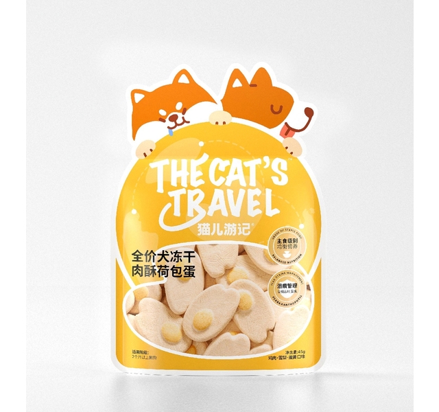 猫儿游记 全价犬冻干 肉酥荷包蛋 鸡肉雪梨蛋黄口味