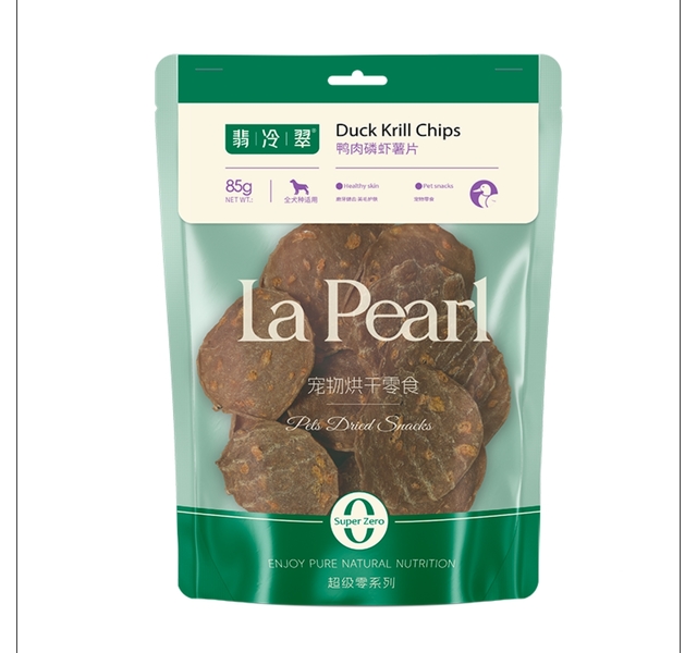 la pearl翡冷翠宠物烘干零食鸭肉磷虾薯片