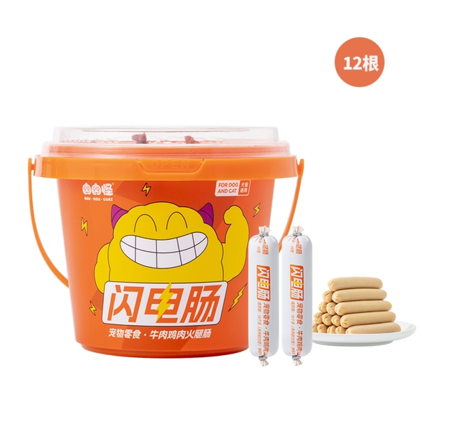 肉肉怪 牛肉鸡肉火腿肠 30g*12根/桶