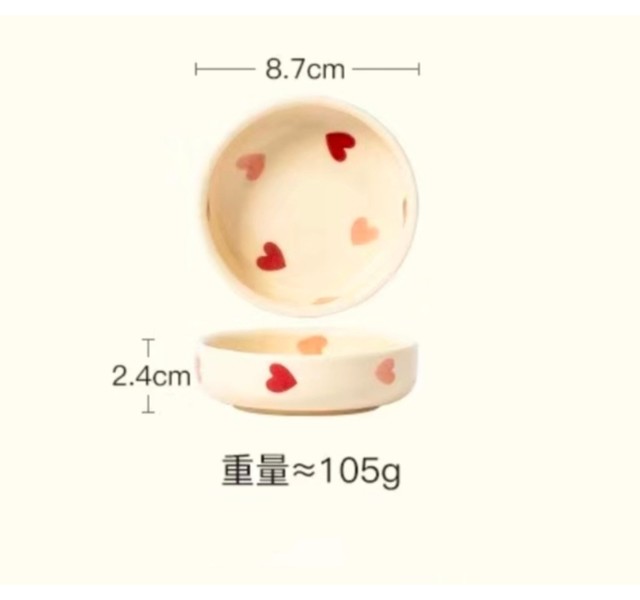奶油爱心陶瓷碗