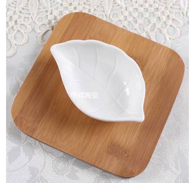 树叶陶瓷碗白色