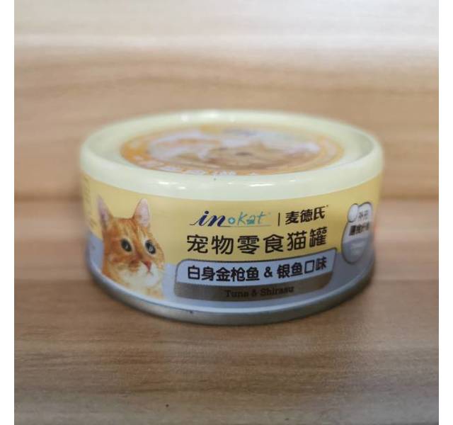 麦德氏 猫咪零食罐 白身金枪鱼+银鱼配方 80克