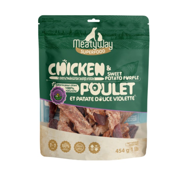 爵宴 鸡肉紫薯卷狗零食纯肉干肉条磨牙训练奖励零食454g