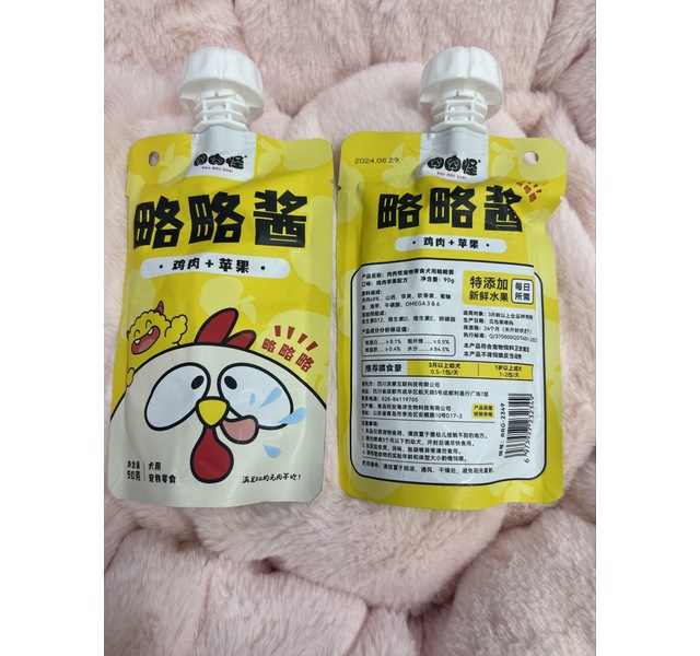 肉肉怪 鸡肉+苹果略略酱 犬用 90g