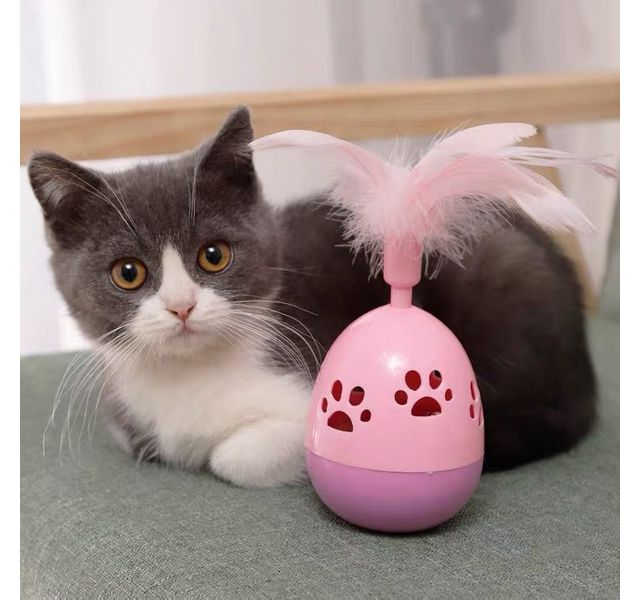 曼爵猫园   镂空脚印带羽毛不倒翁