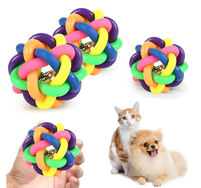 宠物玩具七彩铃铛球