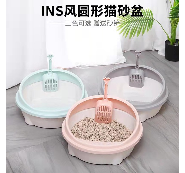 曼爵猫园    小猫造型圆形猫砂盆