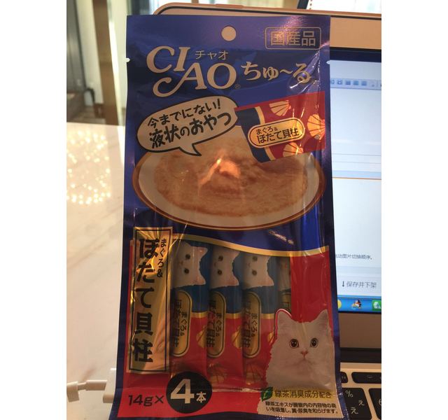 伊纳宝CIAO啾噜肉泥金枪鱼扇贝柱味77c