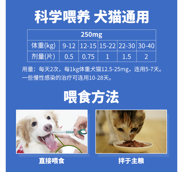 美辰宠物医院:速诺片 阿莫西林克拉维酸钾犬猫进口消炎药10片装